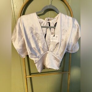 Zara satin open back top XS nwt